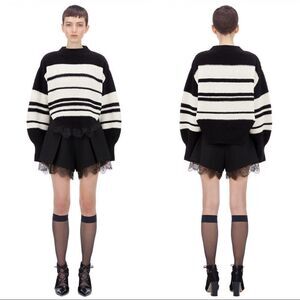 Self-Portrait Monochrome Striped Jumper